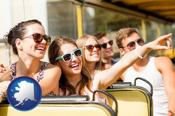 bus tour with Alaska icon