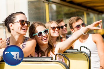 bus tour with Maryland icon