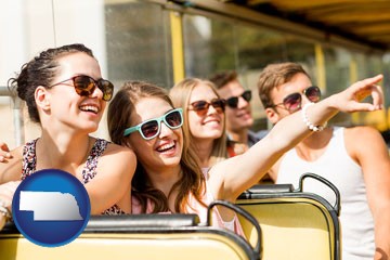 bus tour with Nebraska icon