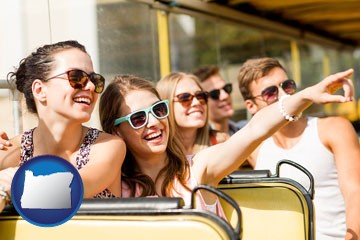bus tour with Oregon icon