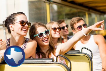 bus tour with Texas icon