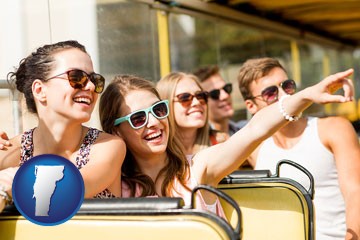 bus tour with Vermont icon