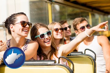 bus tour with West Virginia icon
