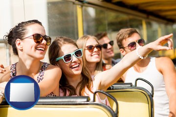 bus tour with Wyoming icon